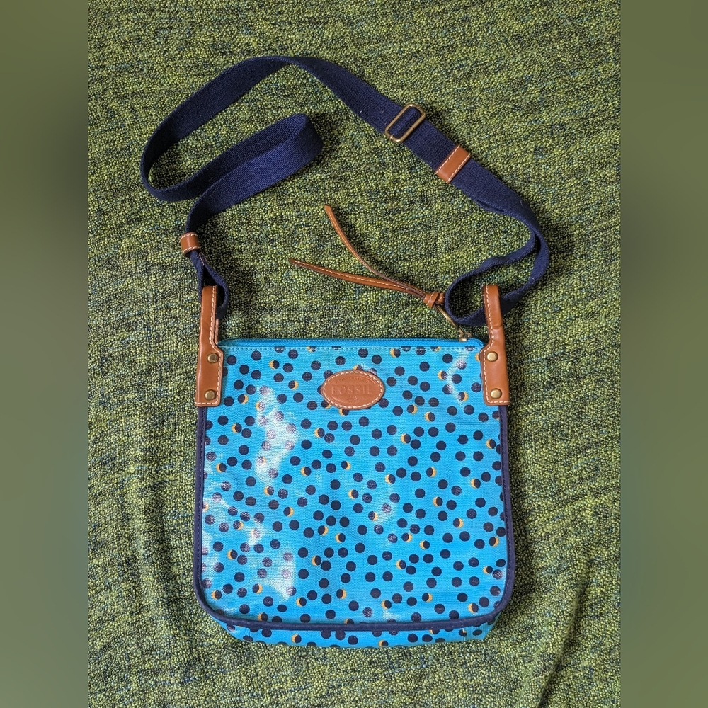 Fossil Key-Per Dot Coated Canvas Crossbody Bag